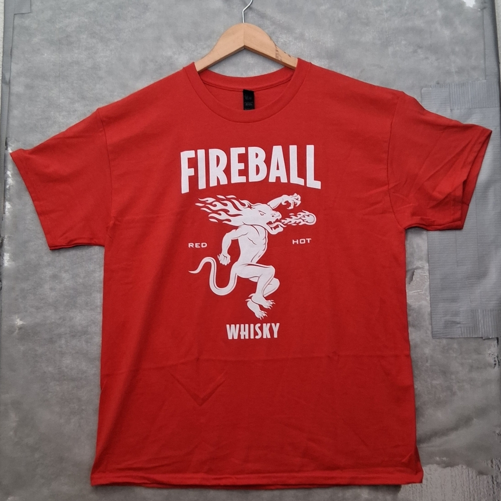Fireball Red Hot WHISKY Short Sleeve T-shirt : Size Large : NWOT